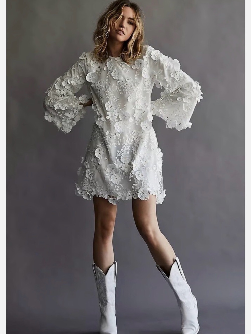 Free People x Mestiza Floral Embellished Mini Dress SZ XS NWT